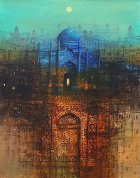 A. Q. Arif, 22 x 28 Inch, Oil on Canvas, Cityscape Painting, AC-AQ-461
